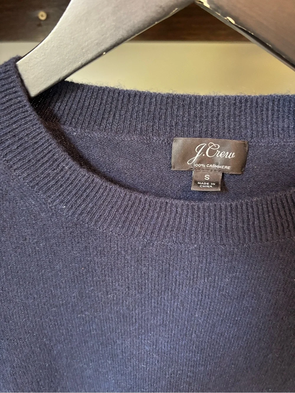 J. Crew Women's Navy Cashmere Crewneck Sweater